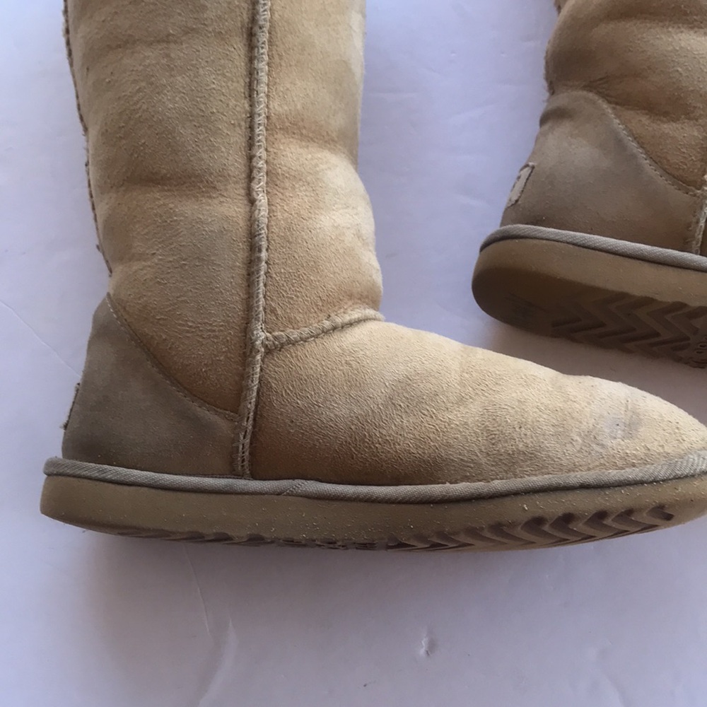 UGG Classic Tall Suede Sherpa Rare Vintage Y2k Sand 6 High Warm Boots Knee Cute - Picture 9 of 17